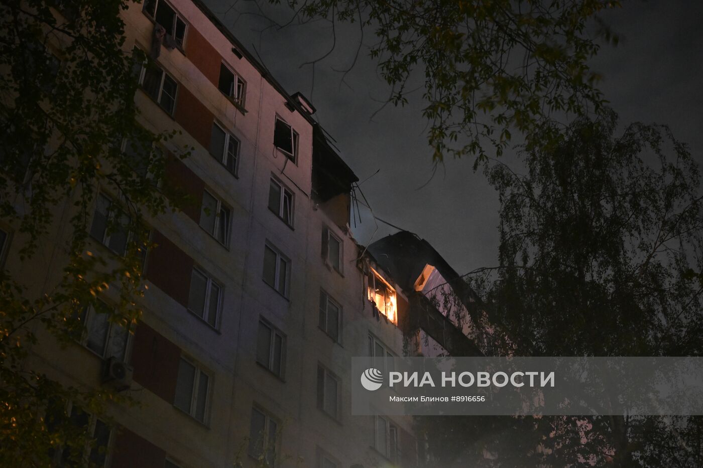 Пожар на улице Генерала Тюленева в Москве